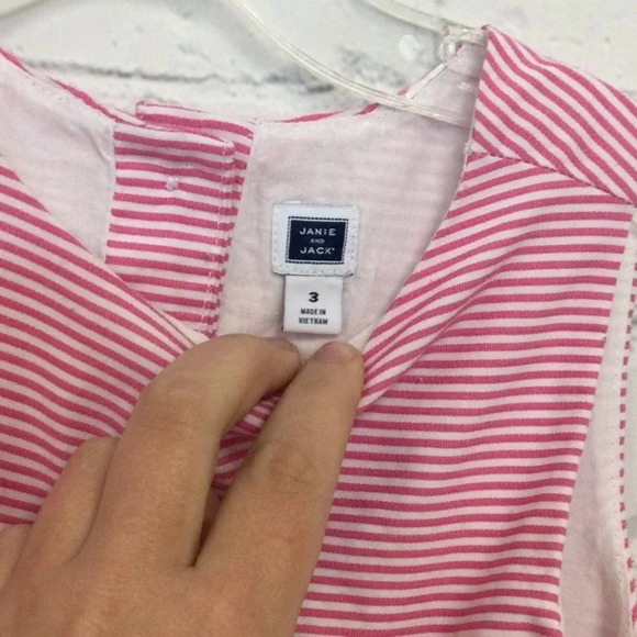 Like New Janie & Jack Pink Stripe Pleated Formal Dress size 3T - Picture 5 of 7